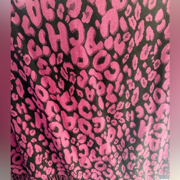 Coach Pinkish Purple and Black Animal Print Scarf - Picture 4 of 6